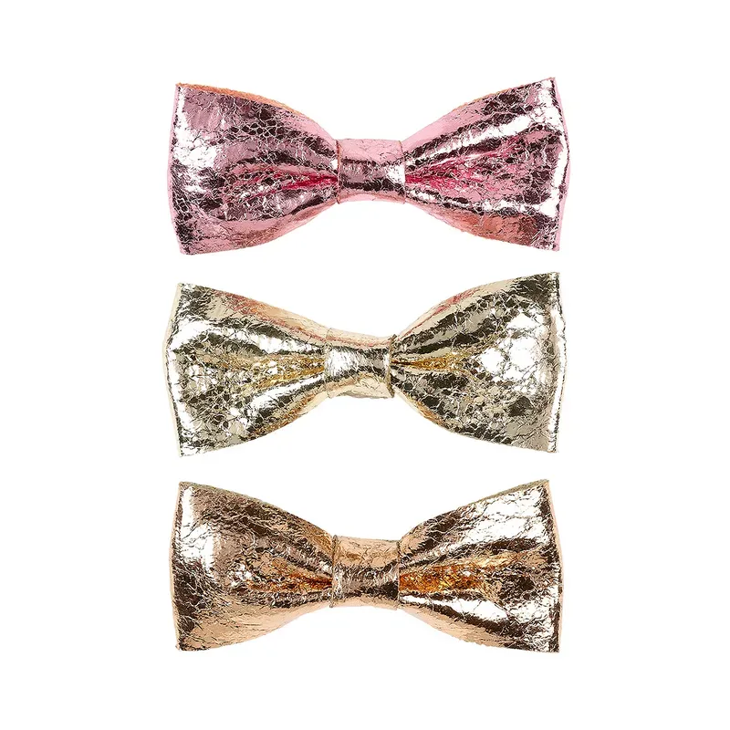 Pince à cheveux Xandi noeud rose - 3 pcs