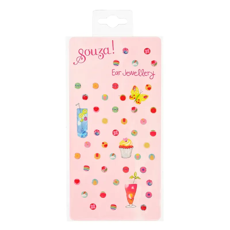 Boucles d'oreilles autocollantes fruits - 45 paires