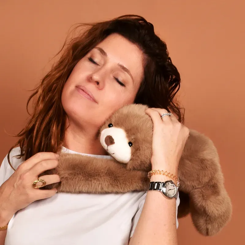 Peluche Ours marron lesté - 40 cm - Podcoll