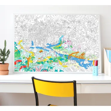 Poster géant à colorier - Jungle