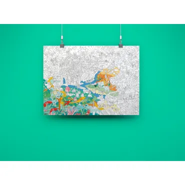 Poster géant à colorier - Jungle