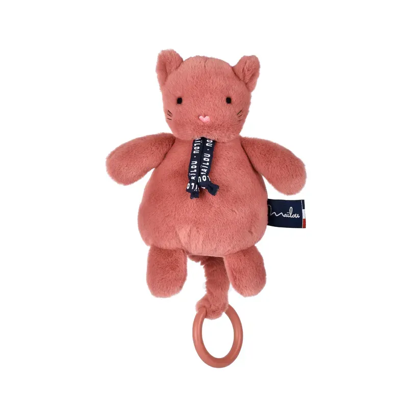 Chat Dorlotin Boite à musique - bois de rose