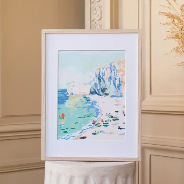 Petit pinceau - La plage et la falaise d'Amont, Claude Monet