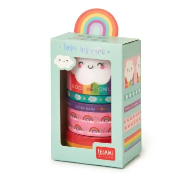 Set de 5 Rubans Adhésifs Décoratifs en Papier Rainbow
