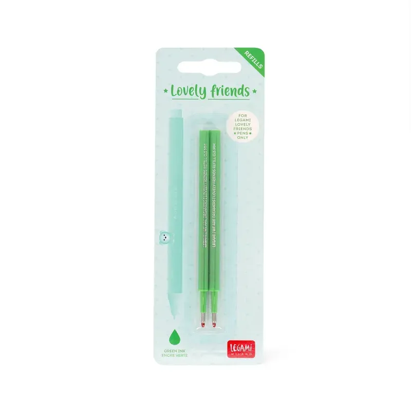 Set de 2 Recharges pour Stylo à Encre Gel Lovely Friends - Encre verte