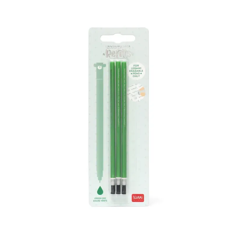 Set de 3 Recharges pour Stylo à Encre Gel Effaçable - Encre verte