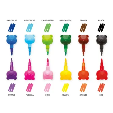 12 Crayons de Couleur Empilables