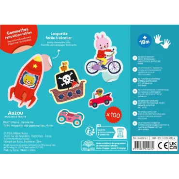 Ma pochette de 100 gommettes - Transports