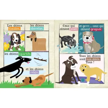 Livre bébé en tissu sensoriel - Mon petit journal - Chiens