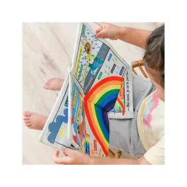 Livre bébé en tissu sensoriel - Mon petit journal - La ferme