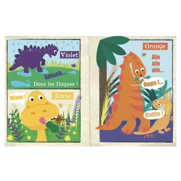 Livre bébé en tissu sensoriel - Mon petit journal - Les dinosaures
