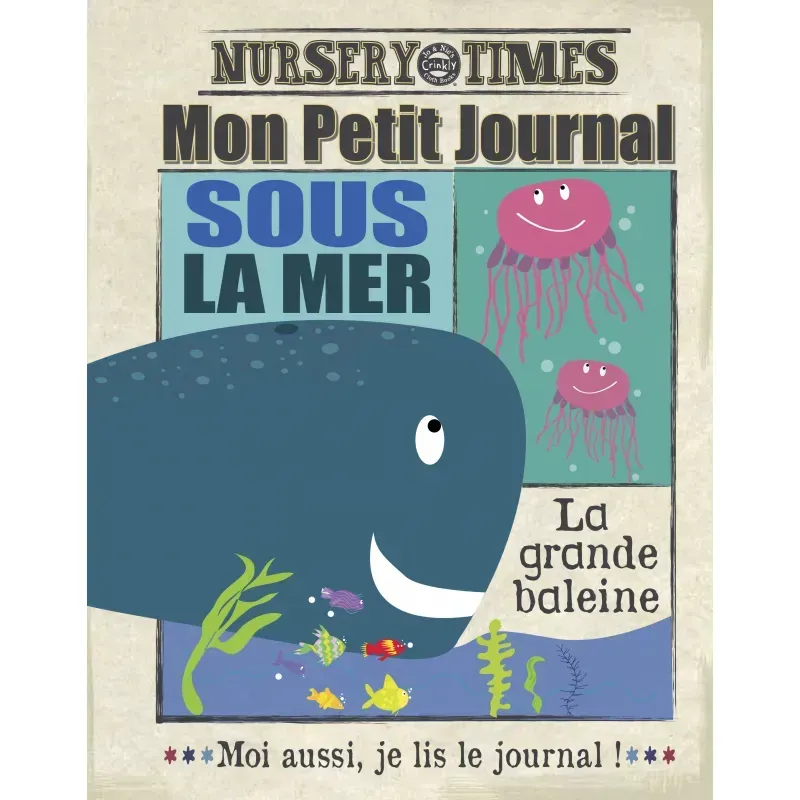 Livre bébé en tissu sensoriel - Mon petit journal - Sous la mer