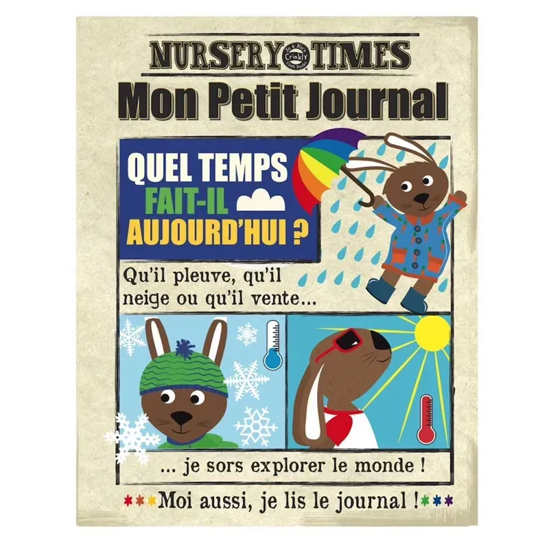 Livre bébé en tissu sensoriel - Mon petit journal - La météo