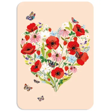 Carte postale - Cœur en fleurs