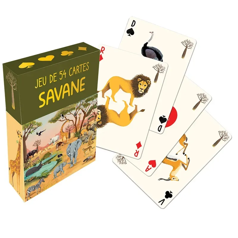 Jeu de 54 cartes - Savane