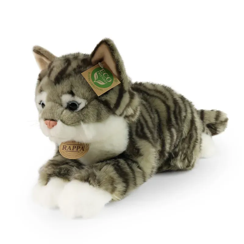 Peluche Chat tigré gris - Eco-friendly - 40cm