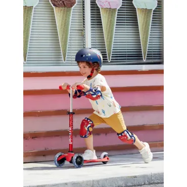 Trottinette 3 roues Mini Micro Deluxe Rouge LED