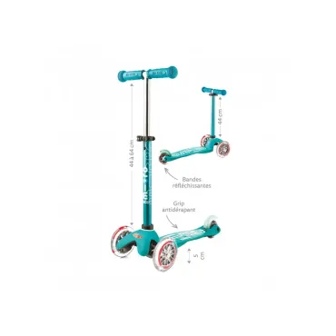Trottinette 3 roues Mini Micro Deluxe Bleu Marine LED