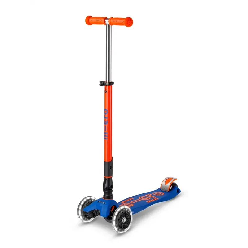 Trottinette enfant Maxi Micro Deluxe pliable Néon Orange LED