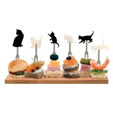Set de 6 Petites Fourchettes à Apéritif - Kitty