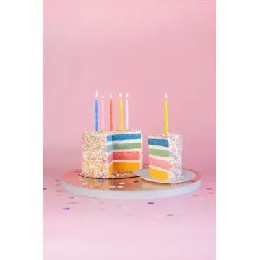 Bougies d'Anniversaire Torsadées - 14cm - Assortiment