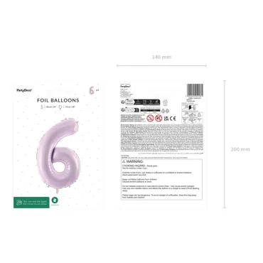 Ballon en aluminium 72cm - Chiffre ''6'' - Violet