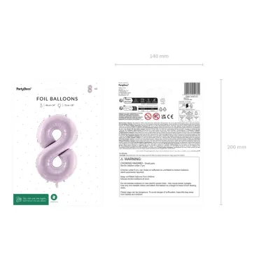 Ballon en aluminium 72cm - Chiffre ''8'' - Violet