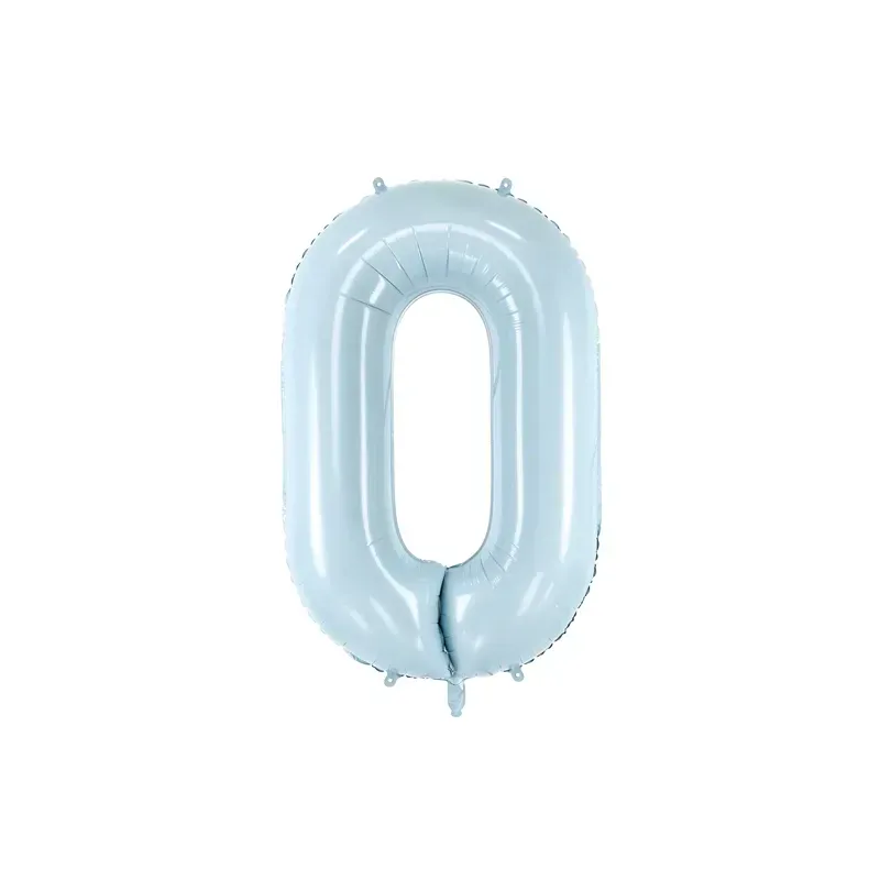 Ballon en aluminium 72cm - Chiffre ''0'' - Bleu clair