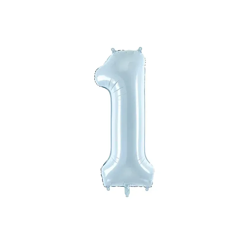 Ballon en aluminium 72cm - Chiffre ''1'' - Bleu clair