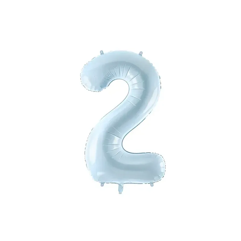 Ballon en aluminium 72cm - Chiffre ''2'' - Bleu clair