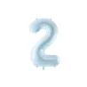 Ballon en aluminium 72cm - Chiffre ''2'' - Bleu clair