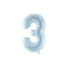 Ballon en aluminium 72cm - Chiffre ''3'' - Bleu clair