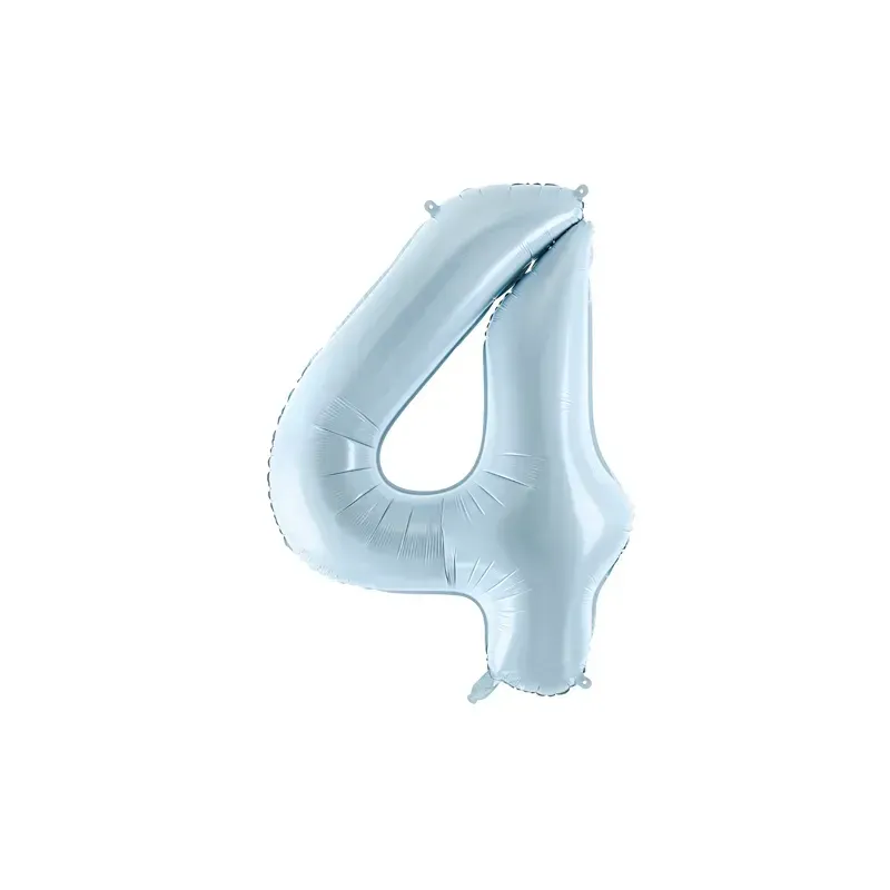 Ballon en aluminium 72cm - Chiffre ''4'' - Bleu clair