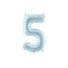 Ballon en aluminium 72cm - Chiffre ''5'' - Bleu clair