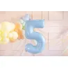 Ballon en aluminium 72cm - Chiffre ''5'' - Bleu clair