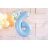 Ballon en aluminium 72cm - Chiffre ''6'' - Bleu clair