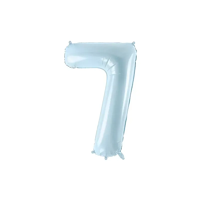 Ballon en aluminium 72cm - Chiffre ''7'' - Bleu clair