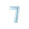 Ballon en aluminium 72cm - Chiffre ''7'' - Bleu clair