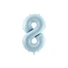 Ballon en aluminium 72cm - Chiffre ''8'' - Bleu clair