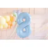 Ballon en aluminium 72cm - Chiffre ''8'' - Bleu clair