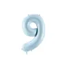Ballon en aluminium 72cm - Chiffre ''9'' - Bleu clair