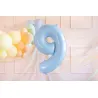 Ballon en aluminium 72cm - Chiffre ''9'' - Bleu clair