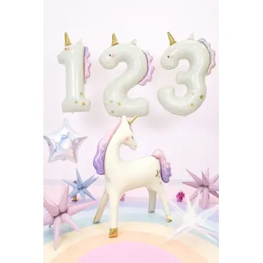 Ballon aluminium 93cm - Chiffre ''2'' - Licorne