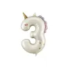 Ballon aluminium 93cm - Chiffre ''3'' - Licorne