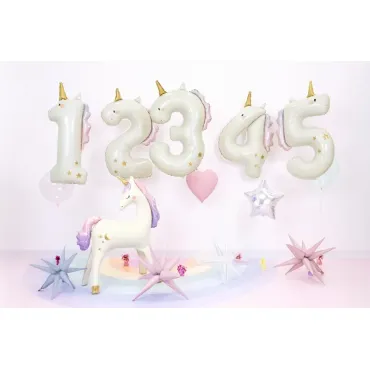 Ballon aluminium 93cm - Chiffre ''3'' - Licorne