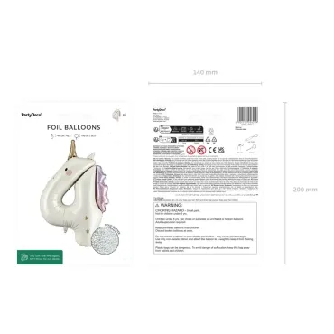 Ballon aluminium 93cm - Chiffre ''4'' - Licorne
