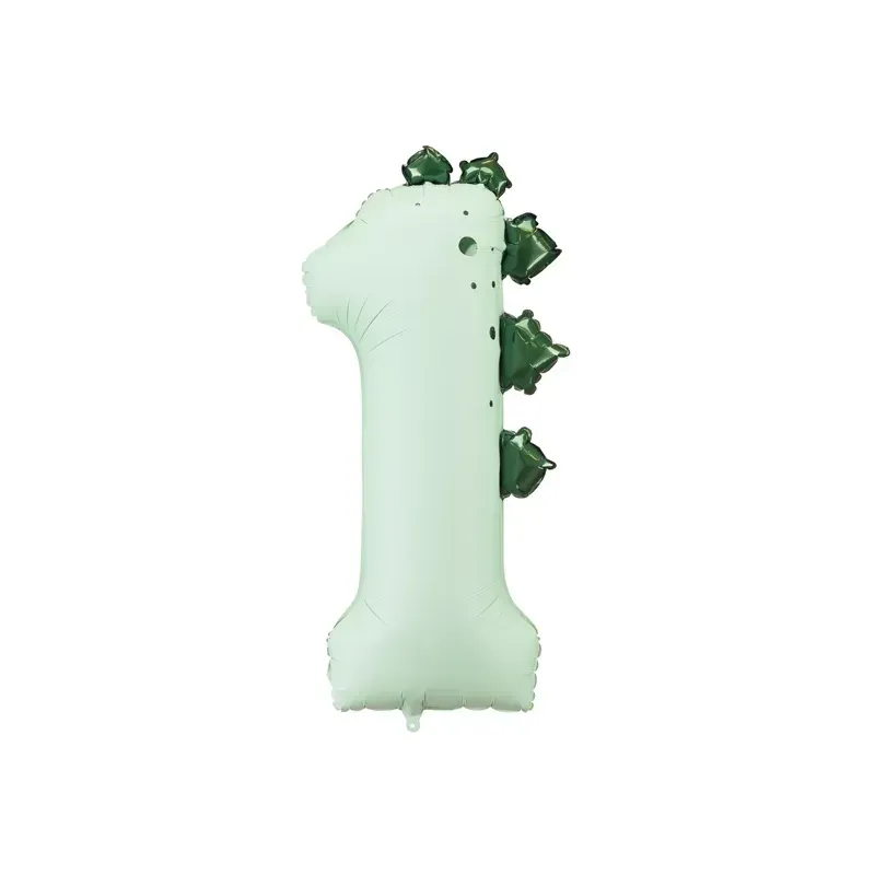 Ballon en aluminium 92cm - Chiffre ''1'' - Dinosaure