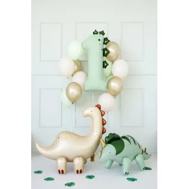 Ballon en aluminium 92cm - Chiffre ''1'' - Dinosaure
