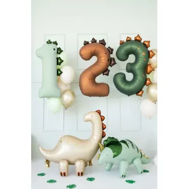 Ballon en aluminium 92cm - Chiffre ''1'' - Dinosaure