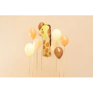 Ballon Mylar  - Chiffre "1" - Girafe